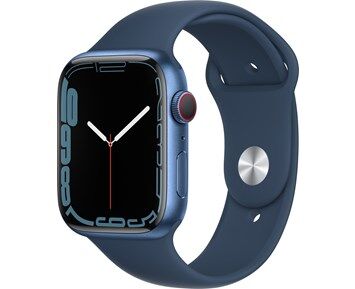 Apple Watch Series 7 GPS + Cellular, 45mm Blue Aluminium Case with Abyss Blue Sport Band - Regular
