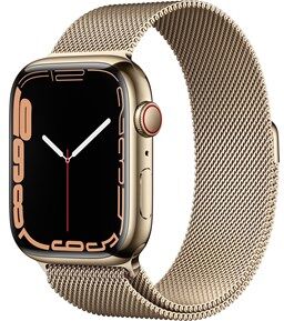 Apple Watch Series 7 GPS + Cellular, 45mm Gold Stainless Steel Case with Gold Milanese Loop