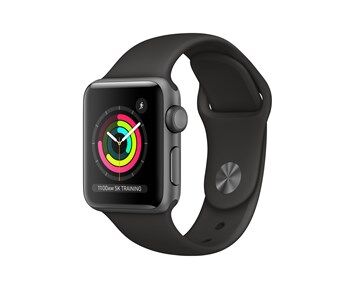 Apple Watch Series 3 GPS, 38mm Space Grey Aluminium Case with Black Sport Band