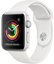 Apple Watch Series 3 GPS, 42mm Silver Aluminium Case with White Sport Band