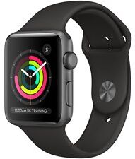 Apple Watch Series 3 GPS, 42mm Space Grey Aluminium Case with Black Sport Band