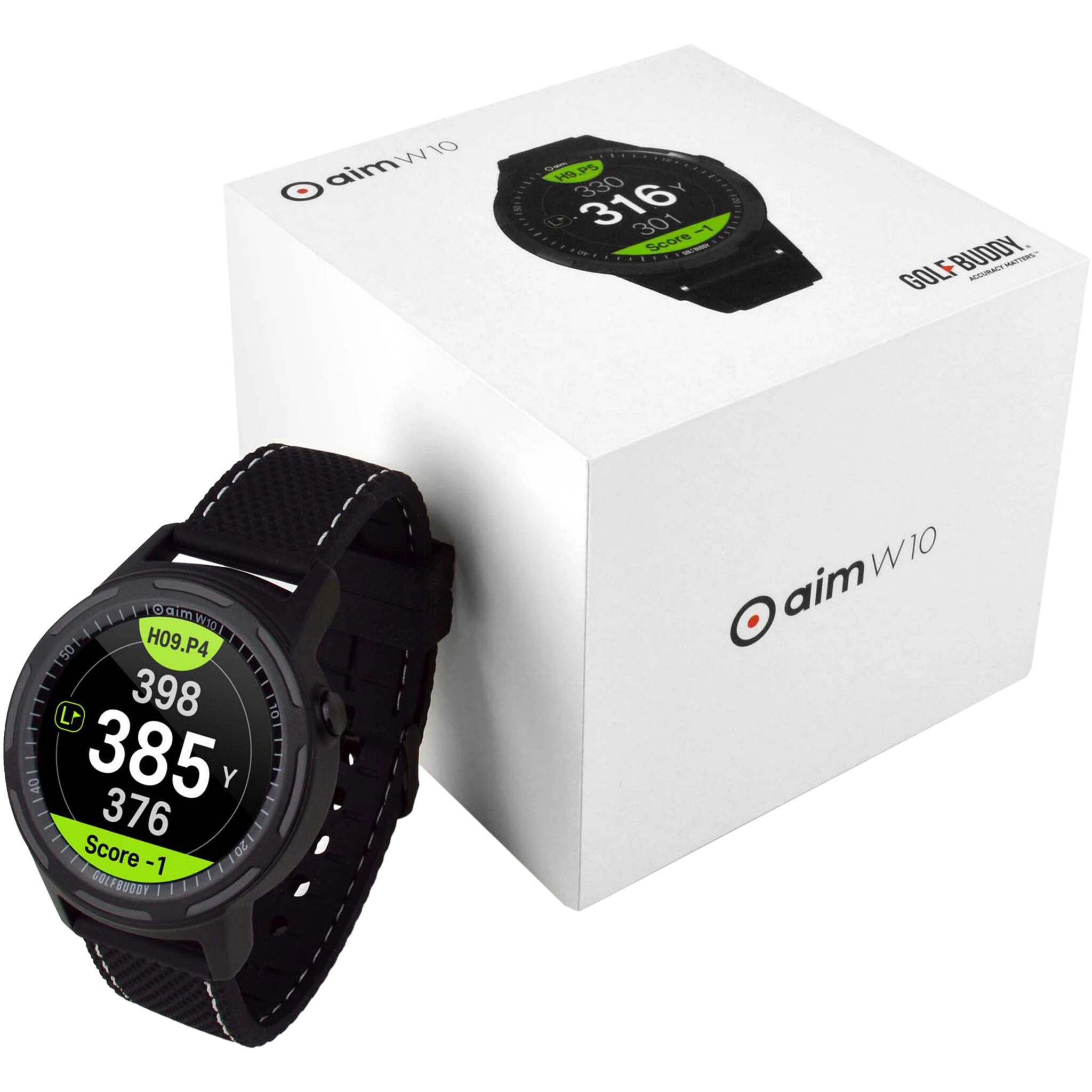 GOLFBUDDY Aim W10 Smart Golf GPS Watch, smartklokke STD BLACK
