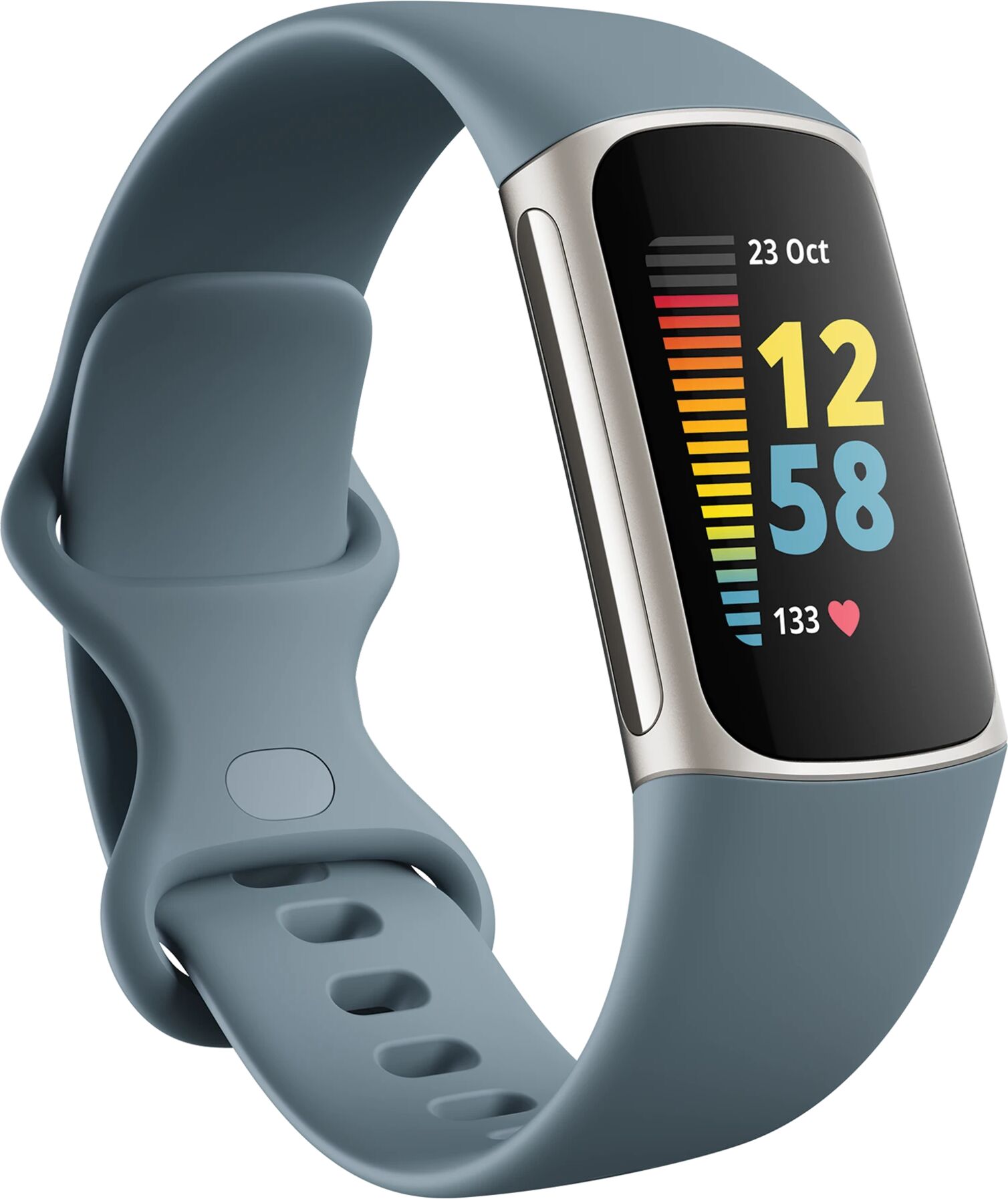 Fitbit Charge 5, Steel Blue/Platinum, aktivitetsmåler unisex STD Steel Blue/Platinum