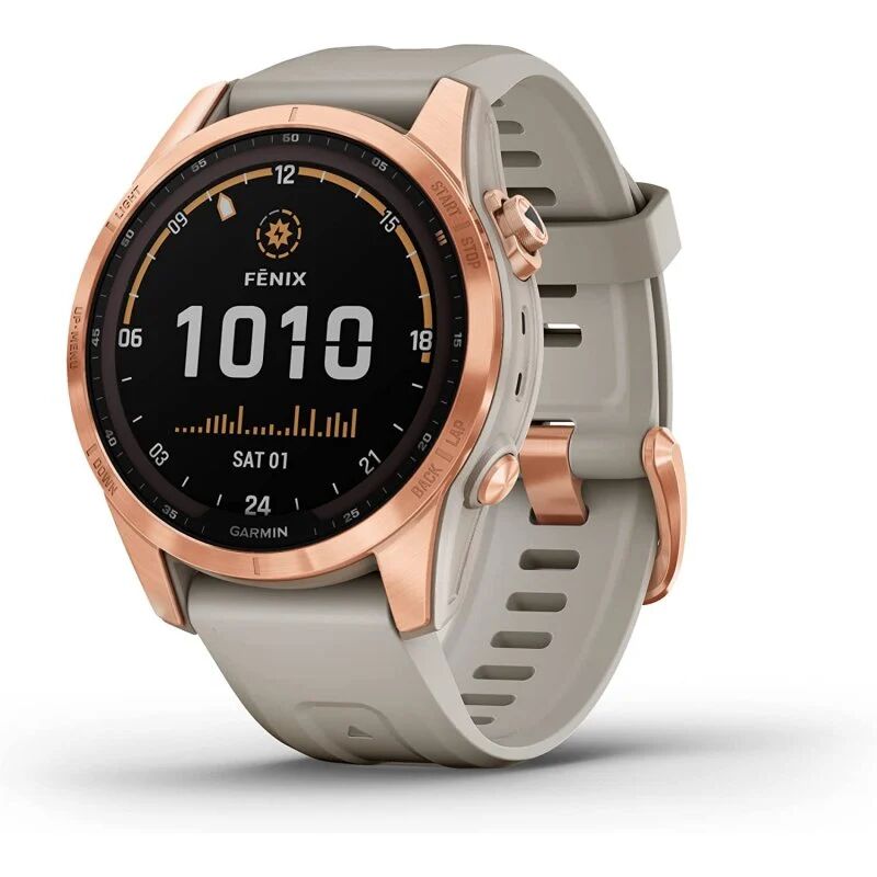 Garmin fénix 7s solar smartwatch 42mm ouro rosa/beige