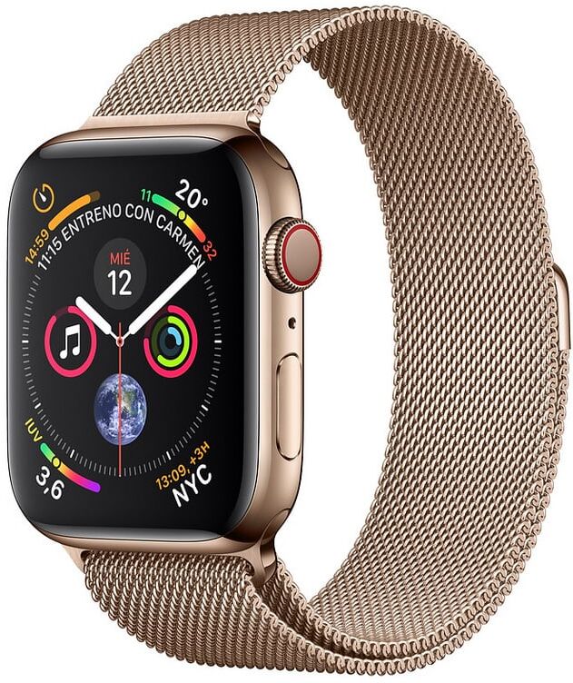 Apple watch series 4 gps + cellular 40mm acero inoxidable dorado con correa milanese dorada