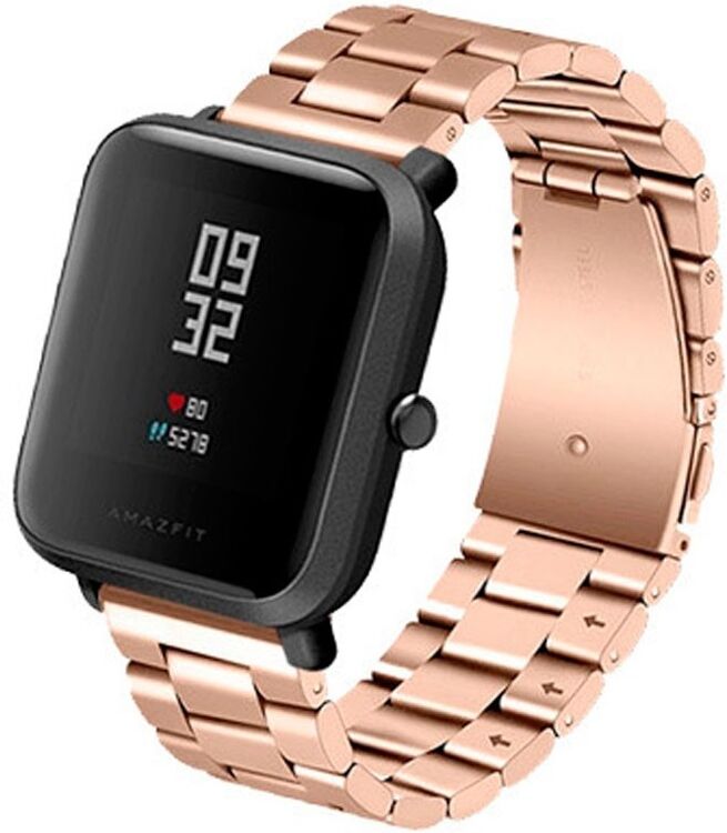 Xiaomi Correia Met. Elos (rosa Dourado) P/ Xiaomi Amazfit Gts/bip/bip Lite/gtr 42mm/ticwatch/huawei/samsung