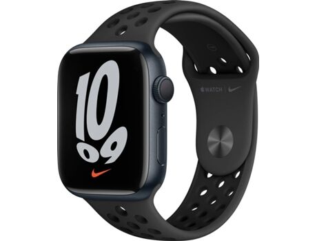 Apple Watch Nike GPS 45 mm Meia-noite com Bracelete Desportiva Nike Antracite/Preto