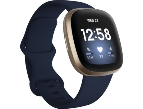 Fitbit Relógio Desportivo Versa 3 (Bluetooth - Até 6 dias de autonomia - Ecrã Tátil - Azul)