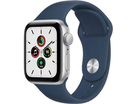 Apple Watch SE GPS 44 mm Prateado com Bracelete Desportiva Azul Abissal