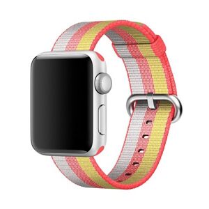 Kamda Armband för Apple Watch 42mm randig vävd Röd & Gul nylon