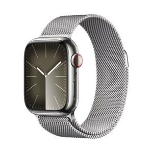 Apple Watch Series 9 GPS + Cellular 41mm Silver Stainless Steel Case with Silver Milanese Loop