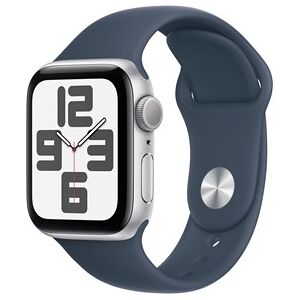 Apple Watch SE GPS 40mm Silver Aluminium Case with Storm Blue Sport Band - M/L