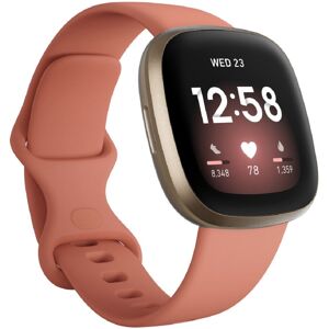 FitBit Versa 3 Health and Fitness Smartwatch - Pink / Soft Gold Aluminium