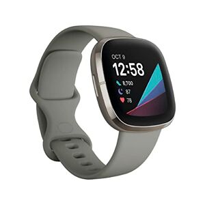 Fitbit Sense Advanced Unisex Smartwatch with Tools for Heart Health, Stress Management & Skin Temperature Trends, Sage Grey / Silver