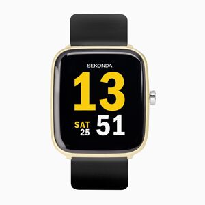 Sekonda Sekonda Motion Smart Watch   Gold Case & Black Silicone Strap   30053