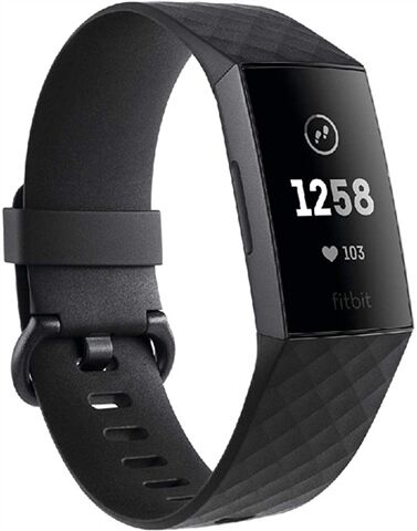 Refurbished: Fitbit Charge 3 Advanced Health + Fitness Tracker Graphite Black, C