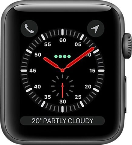 Refurbished: Watch Series 3 (Cellular) NO STRAP, Space Grey Aluminium , 42mm, A