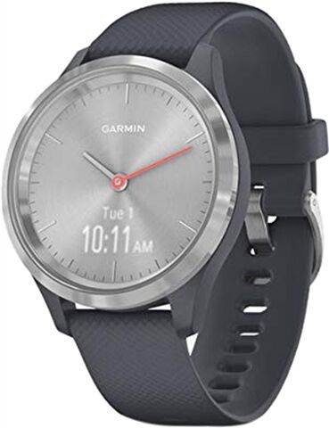 Refurbished: Garmin Vivomove 3S Hybrid Smartwatch Grey Silicone - Silver, B