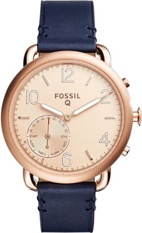 Refurbished: Fossil Taylor FTW1128 - Rose Gold/Dark Navy Leather, C