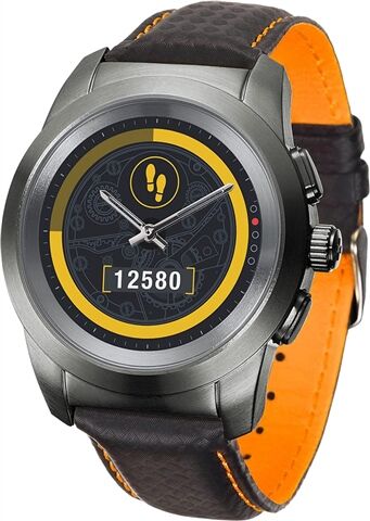 Refurbished: MyKronoz ZeTime Hybrid Smartwatch - Brushed Titanium\Black Carbon, B