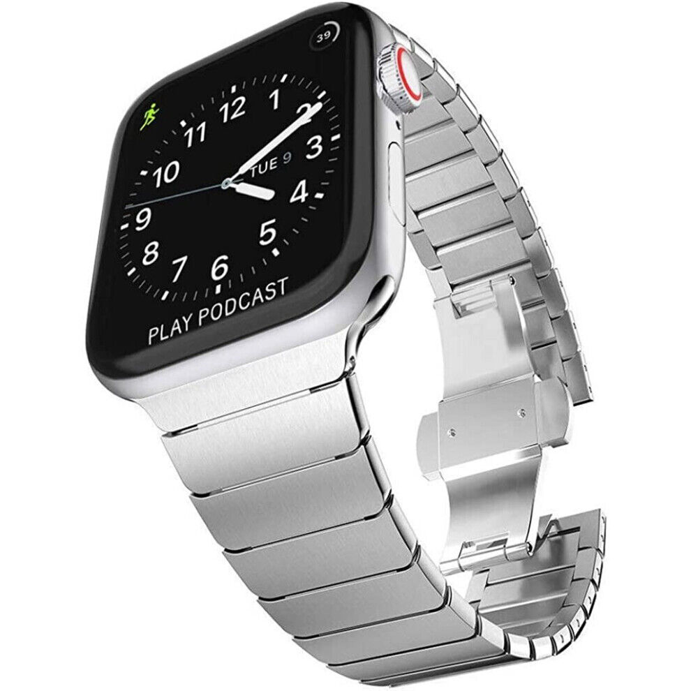 (Silver, 40mm / 38mm) TECHGEAR Watch Band for Apple Watch 38mm / 40mm / 41mm Ste
