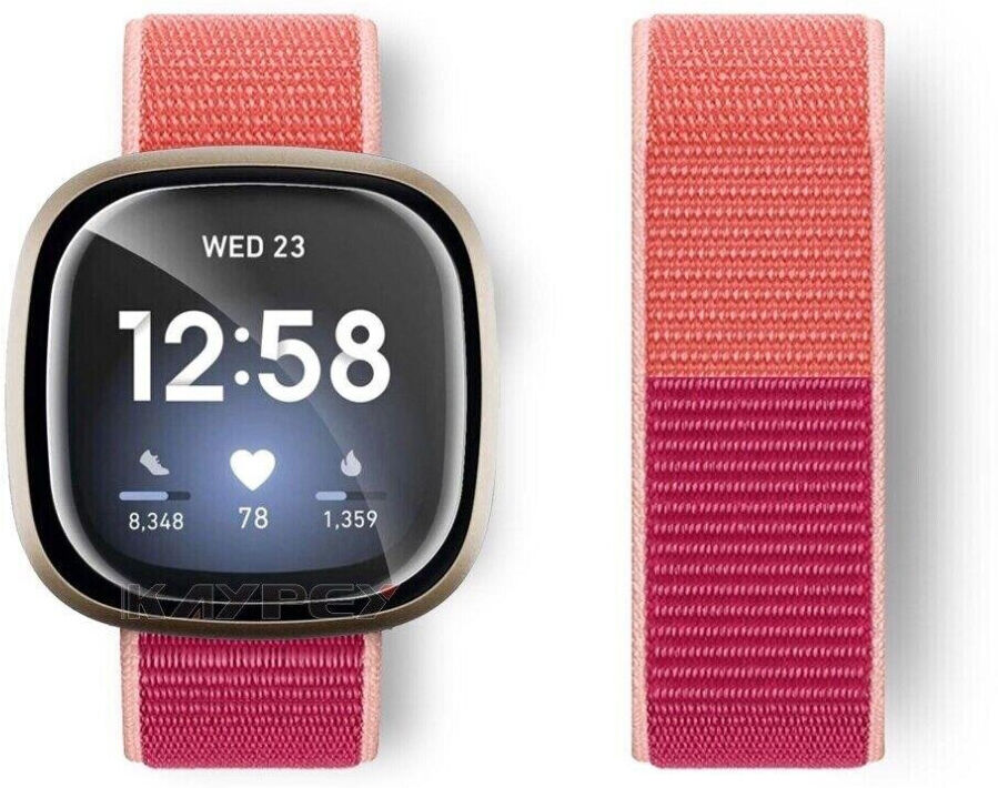 NoveltyThunder (Fitbit Versa 4, Pomegranate) For Fitbit Versa 3 / Versa 4 / Sense / Sense 2 Nyl