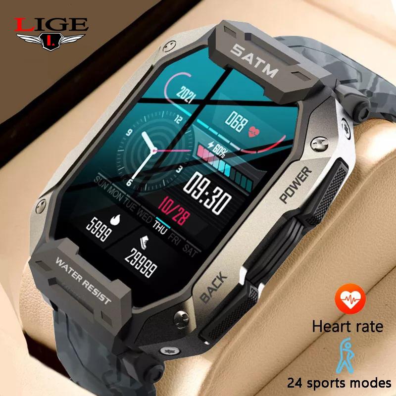 LIGE Bluetooth Smartwatch Man Waterproof for Swimming Smart Watch Heart Rate Monitor Outdoor Sport Watches Clock