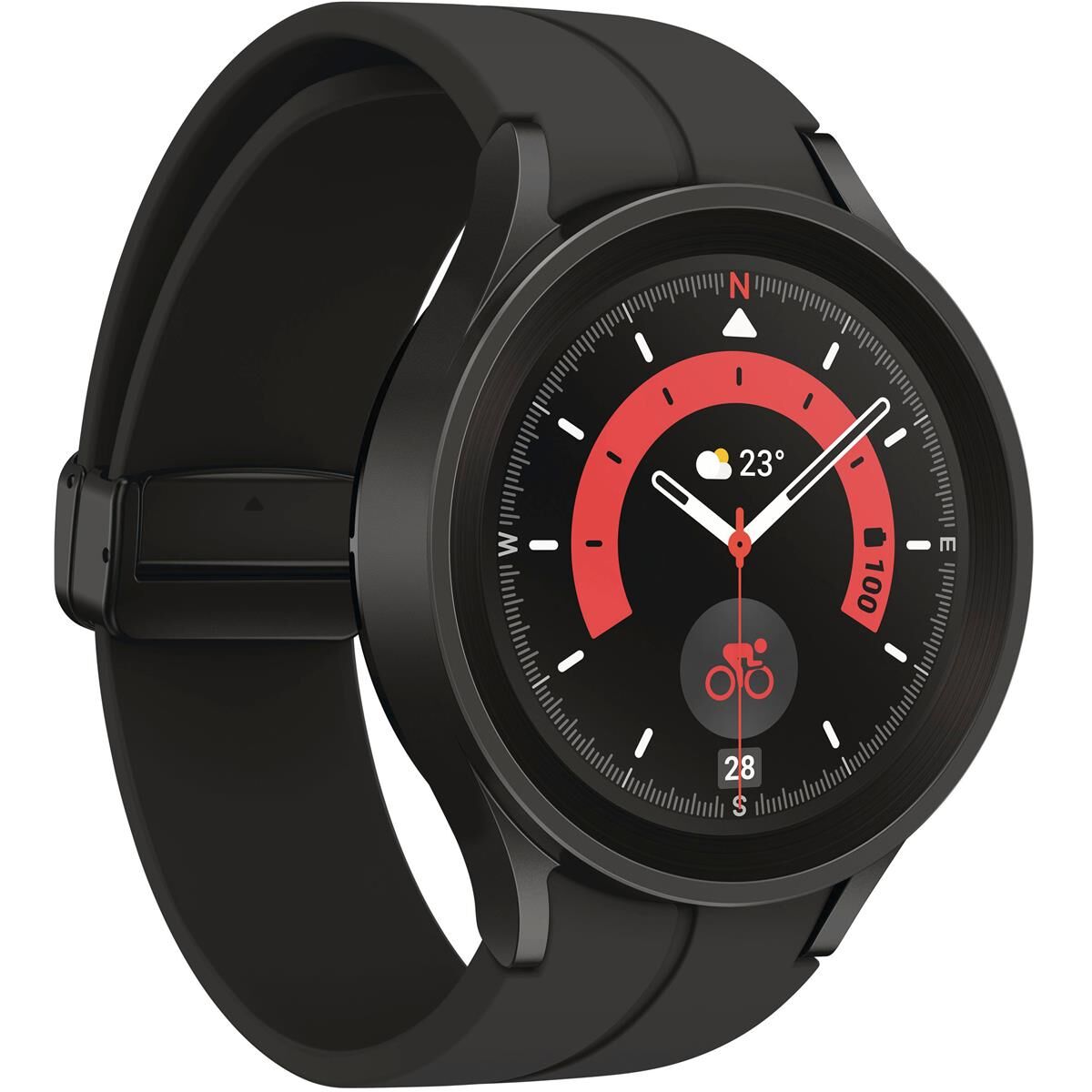 Samsung Galaxy Watch5 Pro GPS + Bluetooth, 45mm Titanium Case w/Sport Band,Black
