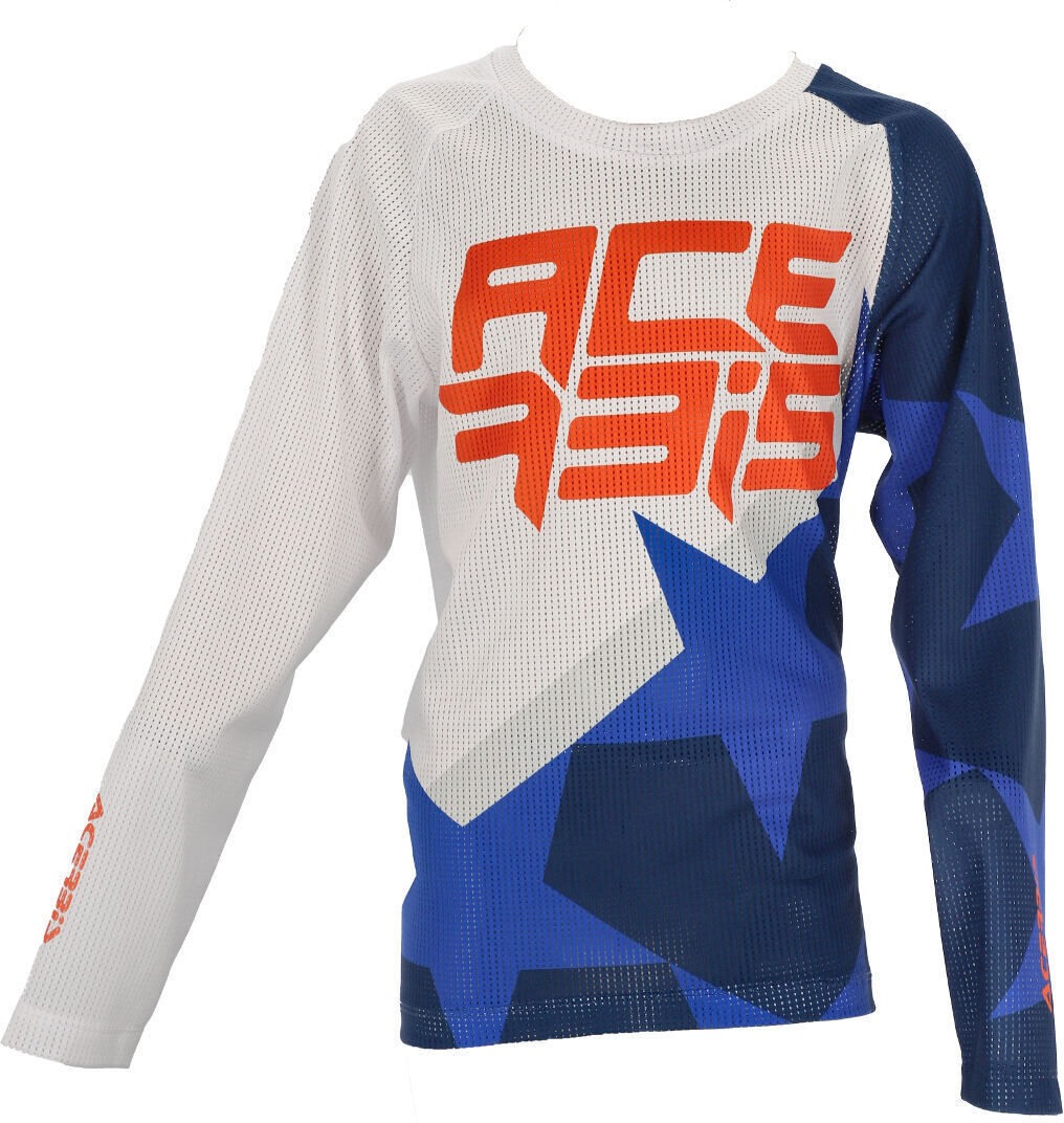 Acerbis MX J-Windy 1 Kinder Motocross Jersey Weiss Blau XL