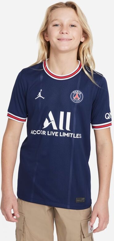 Nike Paris Saint-Germain 2021/22 Stadium Home Older Kids' Football Shirt - Blue - size: XS, XL, M, S, L