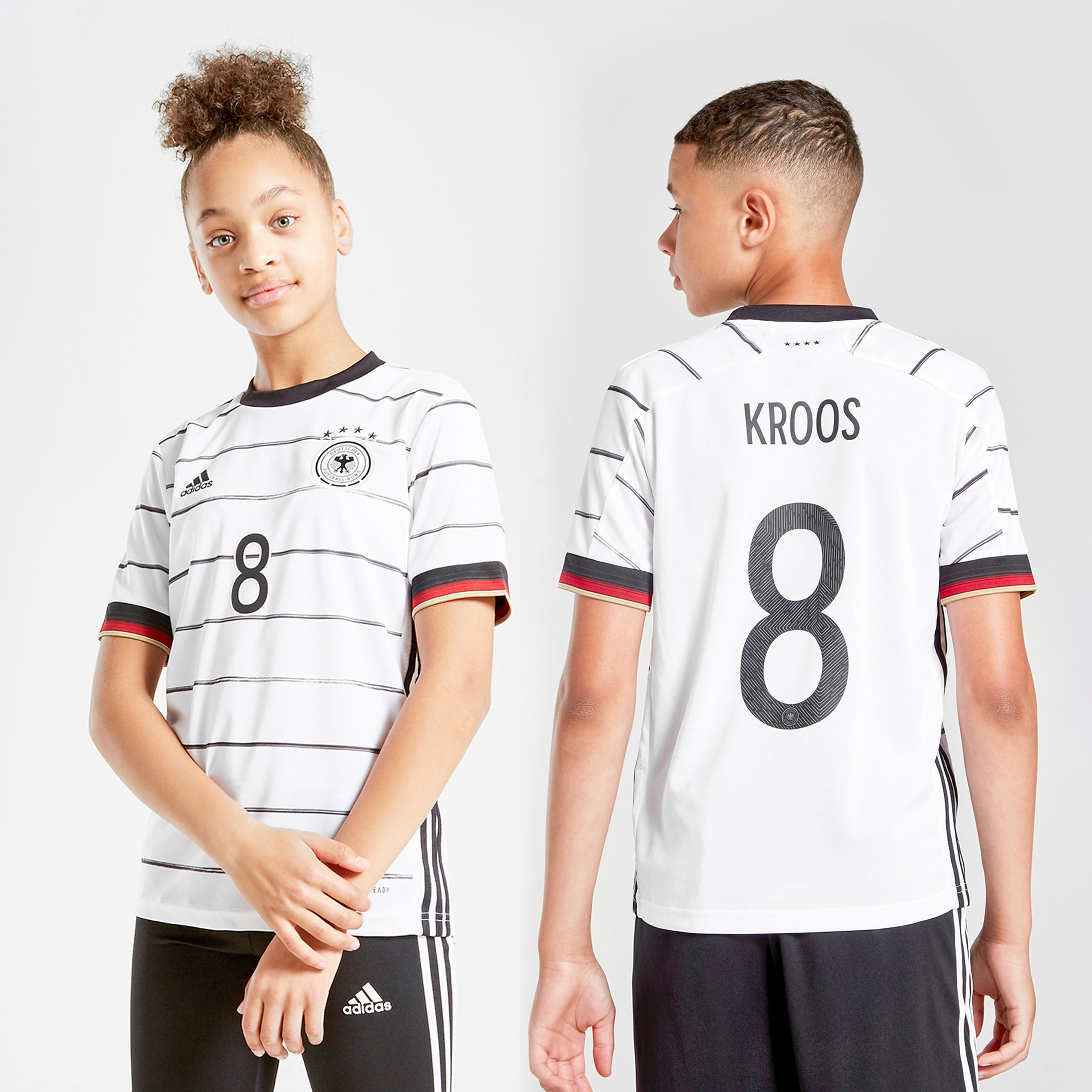 adidas Germany 2020 Kroos #8 Home Shirt Junior - White/Black - Kids  size: 11-12Y