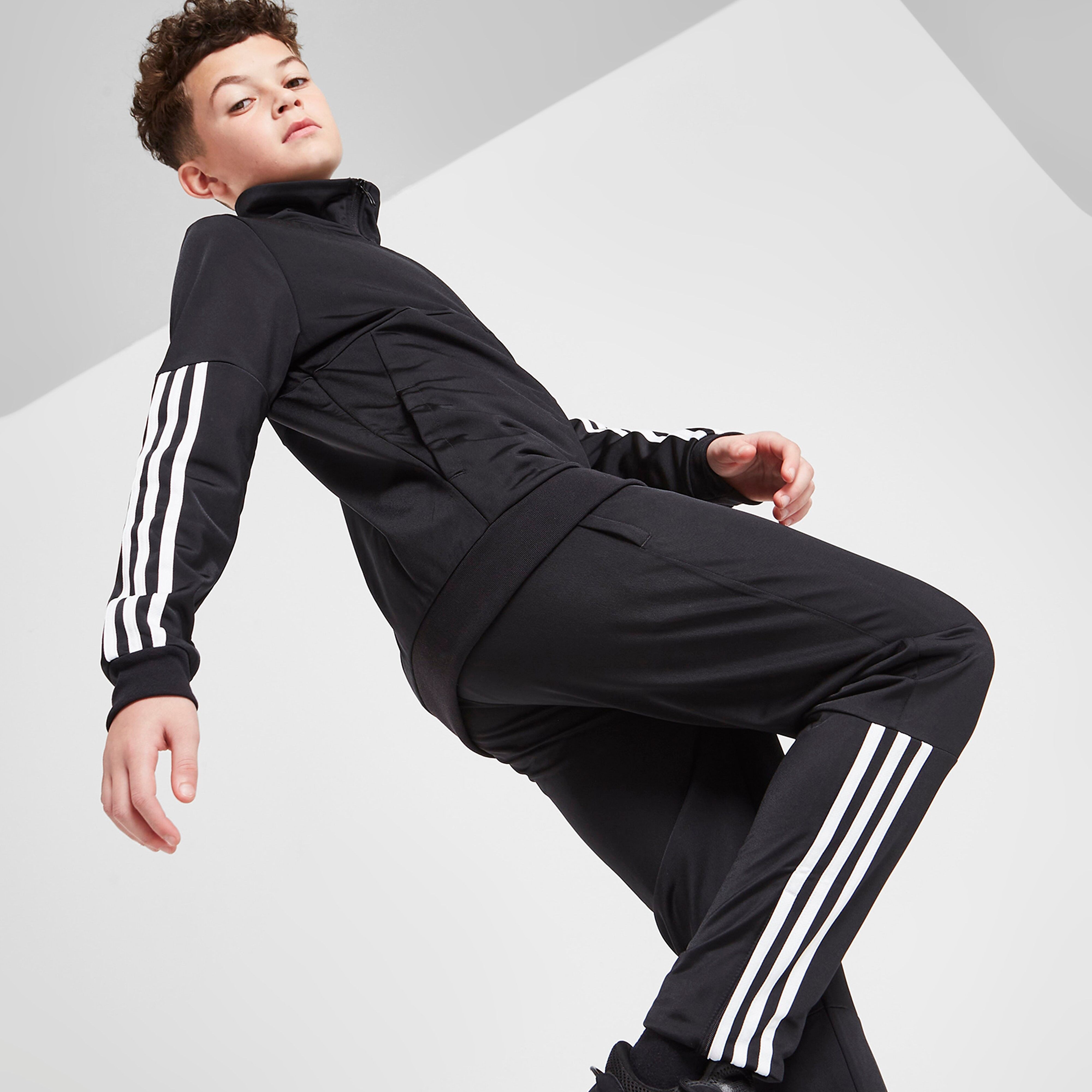 adidas Team Poly Tracksuit Junior - Black/White - Kids  size: 7-8Y