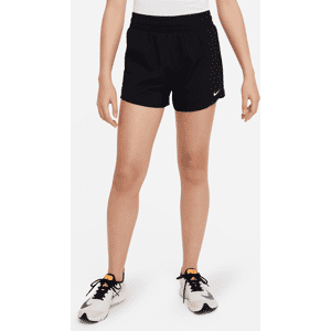 Nike OneDri-FIT Web-Trainingsshorts mit hohem Bund für ältere Kinder (Mädchen) - Schwarz - M