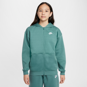 Nike Sportswear Club FleeceExtragroßer Hoodie mit durchgehendem Reißverschluss für ältere Kinder (Mädchen) - Grün - L