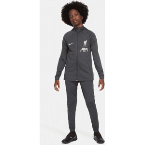 Liverpool FC Strike Nike Dri-FIT-Fußball-Trainingsanzug aus Strickmaterial mit Kapuze für ältere Kinder - Grau - XS