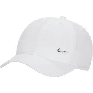 Nike Dri-FIT Club unstrukturierte Metall-Swoosh-Cap für Kinder - Weiß - TAILLE UNIQUE