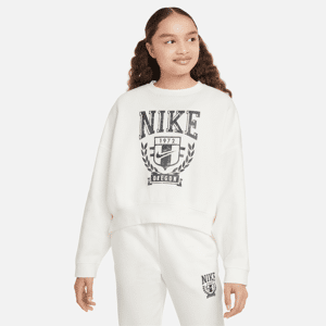 Nike Sportswear Fleece-Sweatshirt in Oversize mit Rundhalsausschnitt für ältere Kinder (Mädchen) - Weiß - L