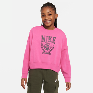 Nike Sportswear Fleece-Sweatshirt in Oversize mit Rundhalsausschnitt für ältere Kinder (Mädchen) - Rot - M