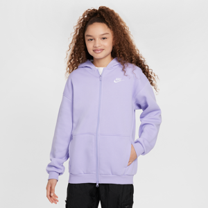 Nike Sportswear Club Fleece extragroßer Hoodie mit durchgehendem Reißverschluss für ältere Kinder (Mädchen) - Lila - XL