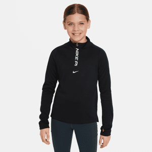 Nike ProDri-FIT Longsleeve mit Halbreißverschluss für Mädchen - Schwarz - S