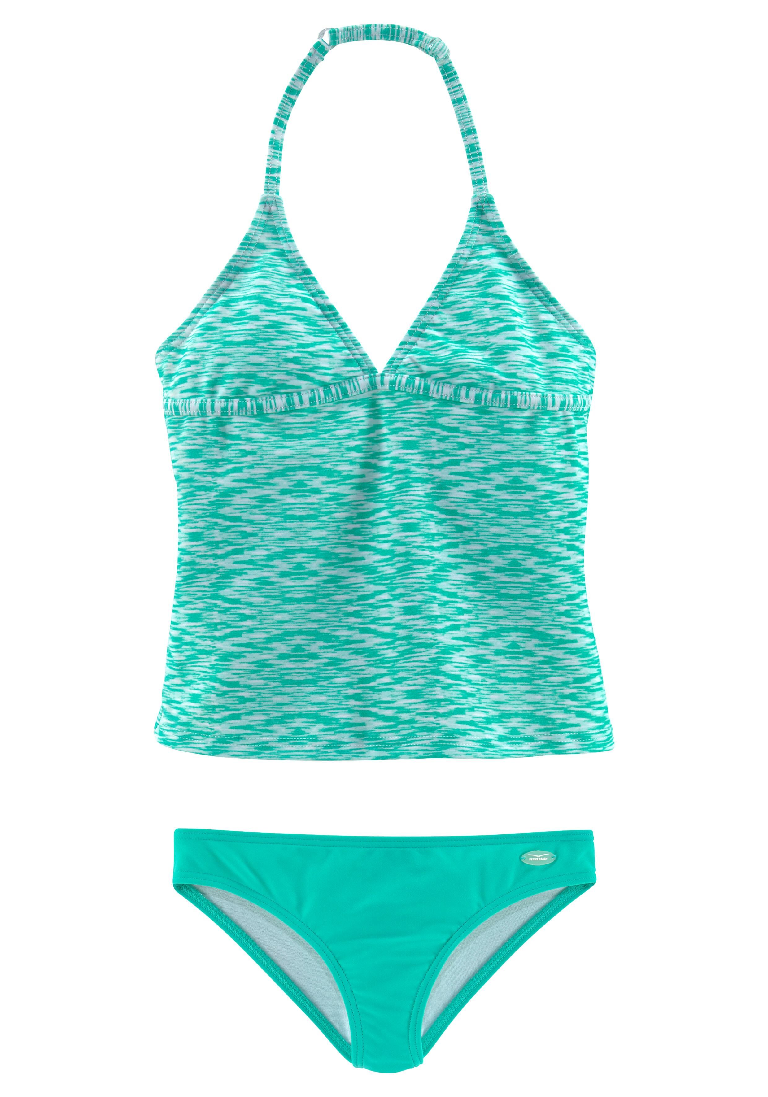 Venice Beach Tankini, in Melange-Optik grün  122/128 134/140 146/152 158/164 170/176