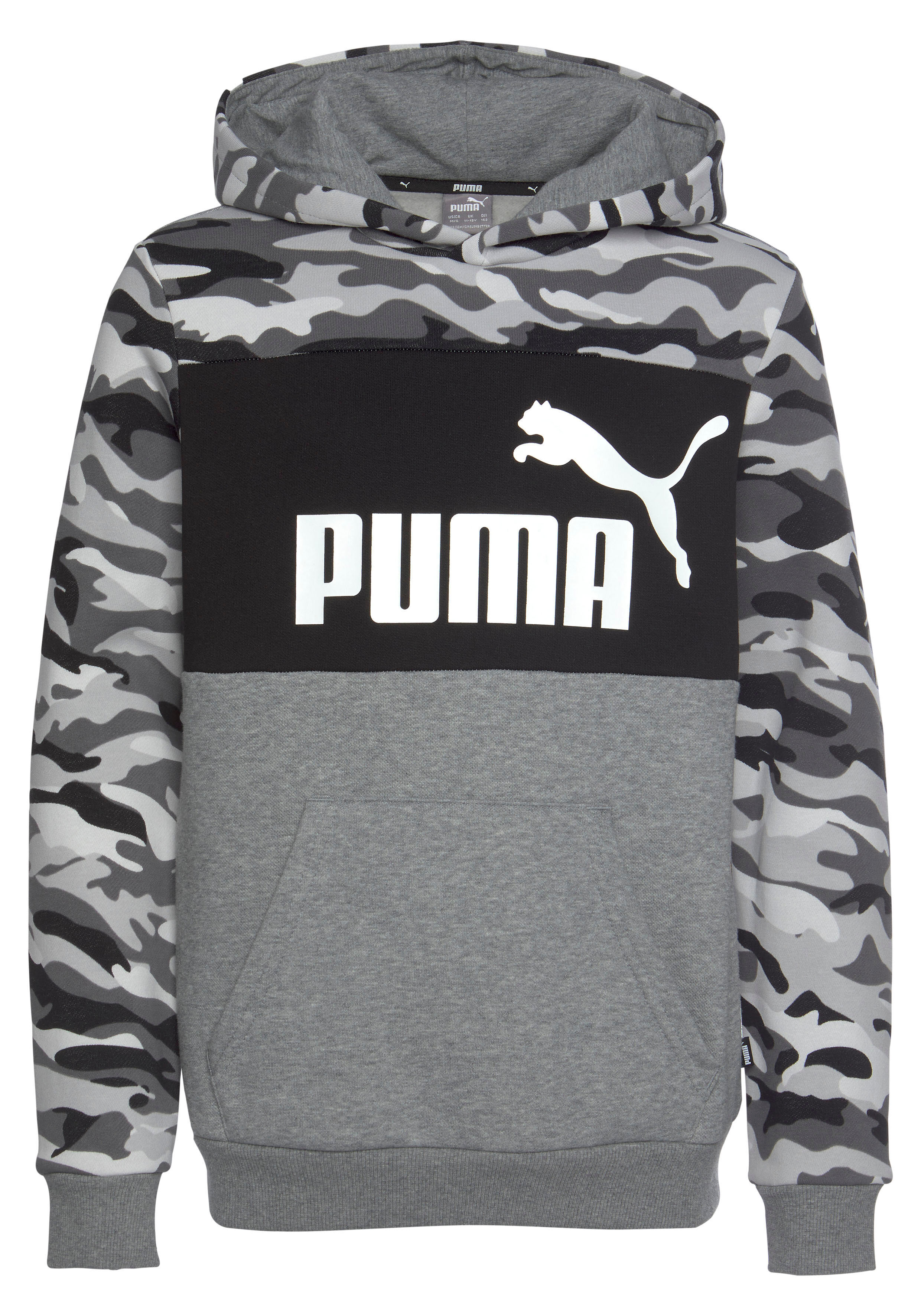 Puma Kapuzensweatshirt »ESS+ Camo Hoodie FL« grau  128 140 152 164 176