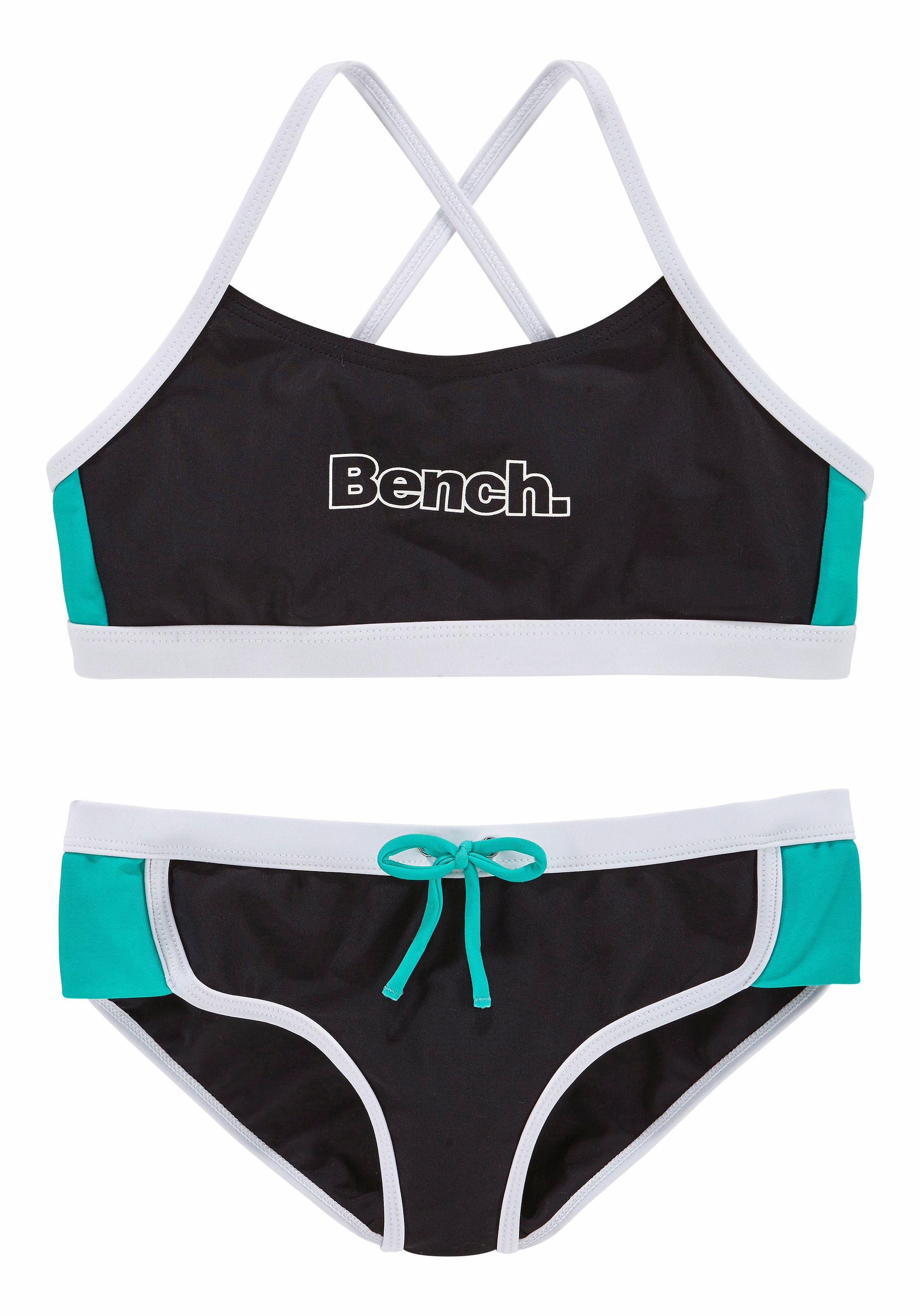 Bench. Bustier-Bikini, mit Kontrastdetails schwarz  122/128 134/140 146/152 158/164 170/176