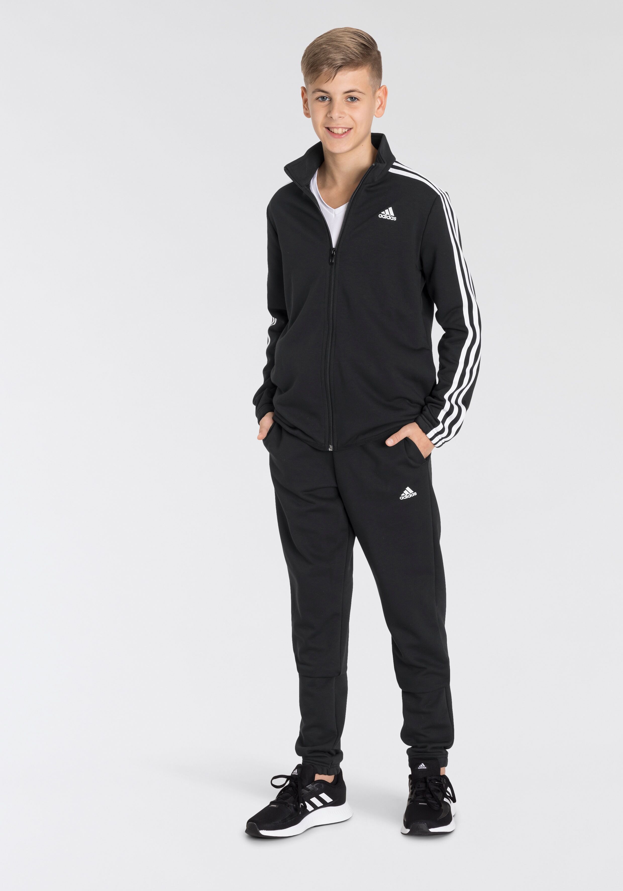 Adidas Performance Trainingsanzug »ADIDAS ESSENTIALS FRENCH TERRY« schwarz-weiss  128 134 140 152 164 176