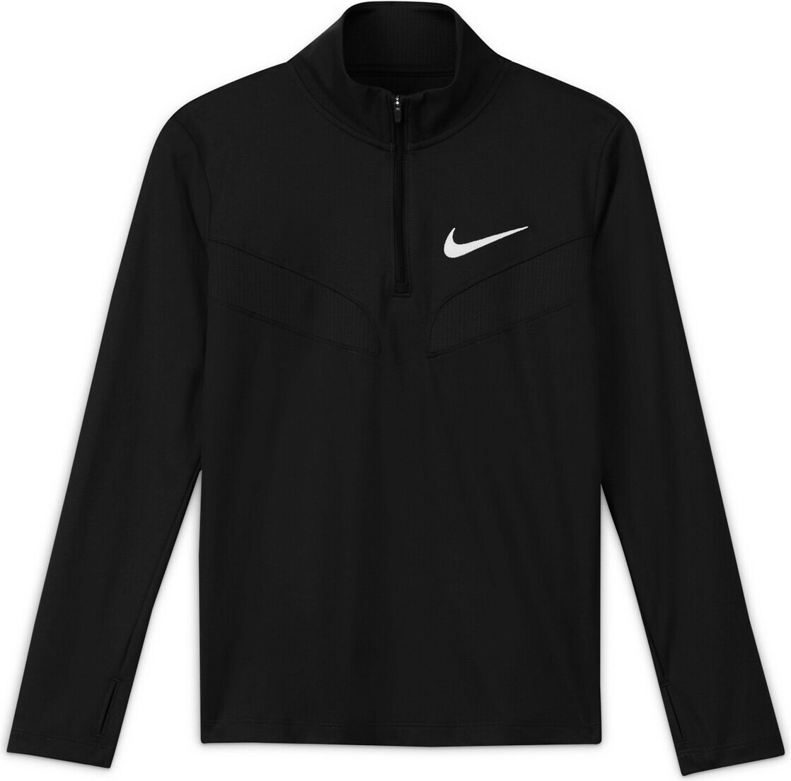 NIKE Shirt Nike, Dri-Fit, Stehkragen und Reissverschluss, 6 - 16 Jahre SCHWARZ