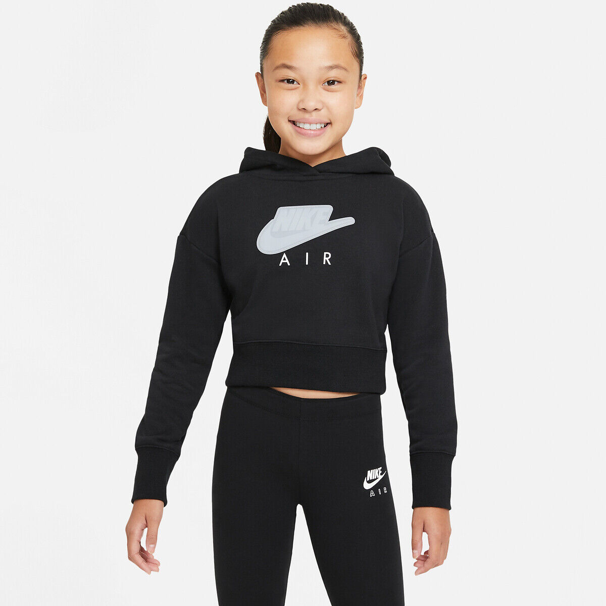 NIKE Kapuzensweatshirt in kurzer Form Nike Air 6-16 Jahre SCHWARZ