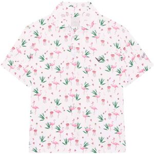 Callaway All Over Flamingo Printed Junior Poloshirt, weiss, Junior, M