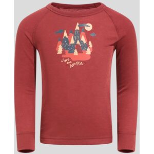 Odlo Active Warm Base Layer mit „Save our winter!“-Grafik für Kinder, 80, rot