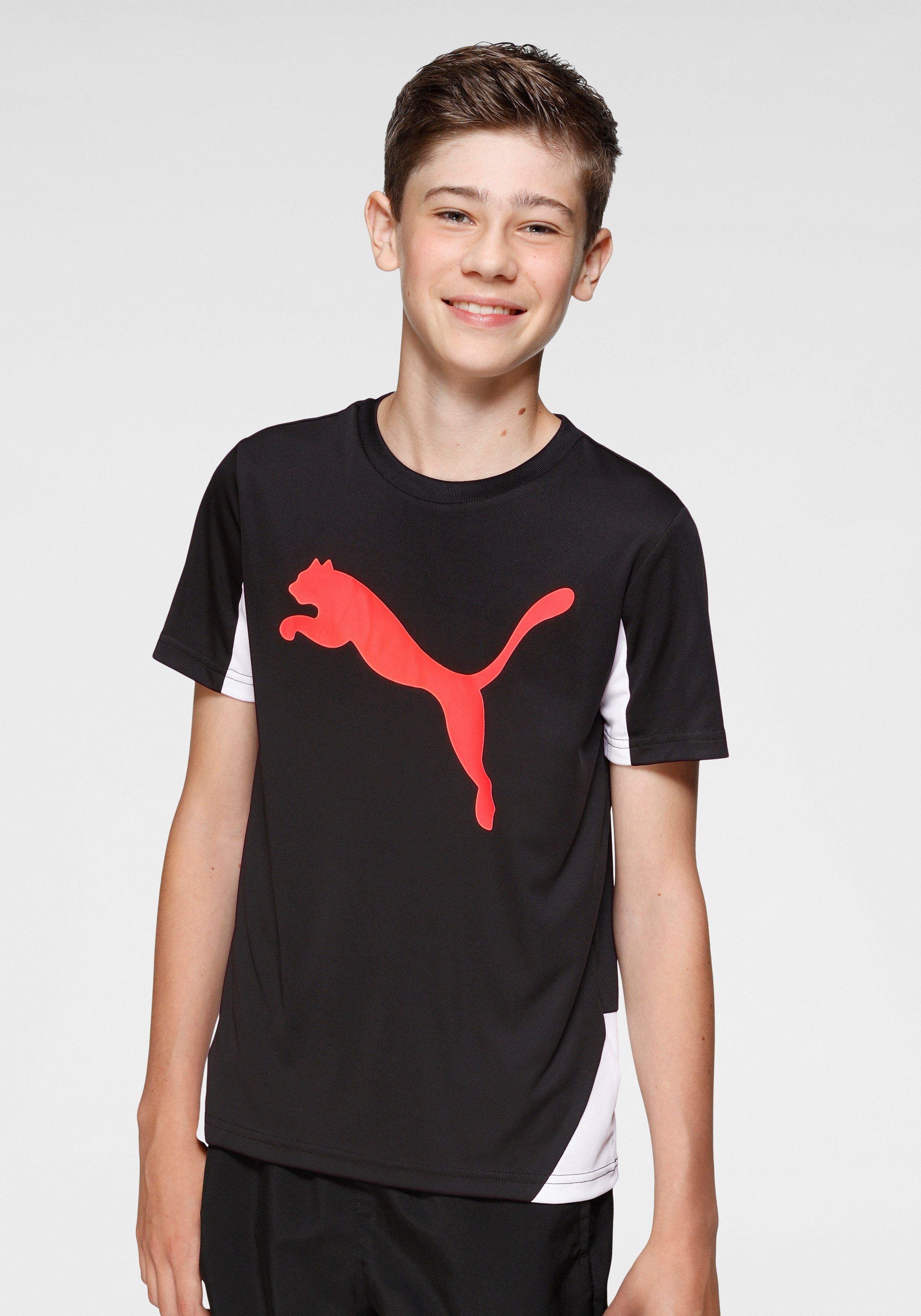 Puma Funktionsshirt »ACTIVE SPORTS CAT GRAPHIC TEE BOYS«, schwarz-grau-orange