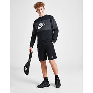 Nike Futura Crew Sweatshirt & Shorts Set Junior, Black/Dark Smoke Grey/White